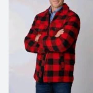 Classic Red and Black Plaid Shirt Jacket